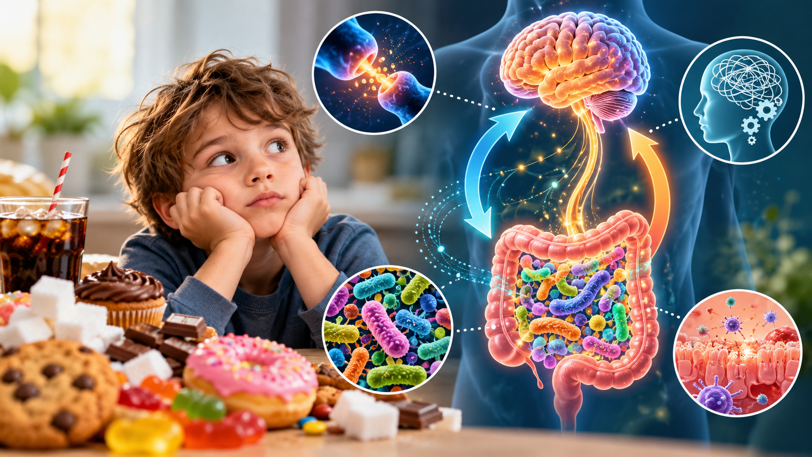 TDAH chez l'enfant, sucre et microbiote